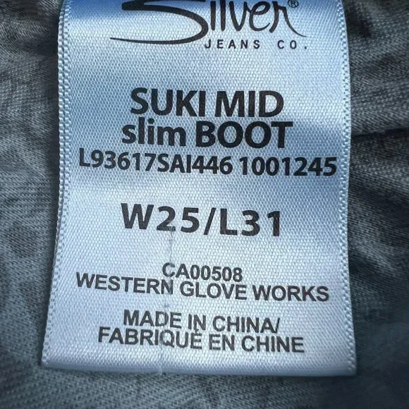 Silver Suki Mid slim boot cut jeans size 25x31 - Picture 6 of 7